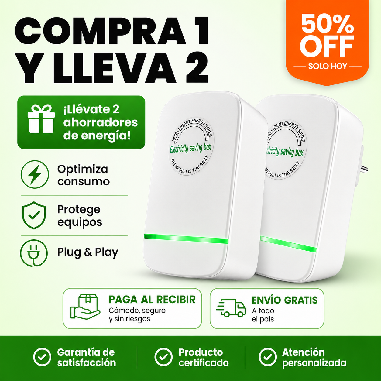 PROMO 2x1 🔥 Ahorrador de Energía Inteligente EnergyGuard™