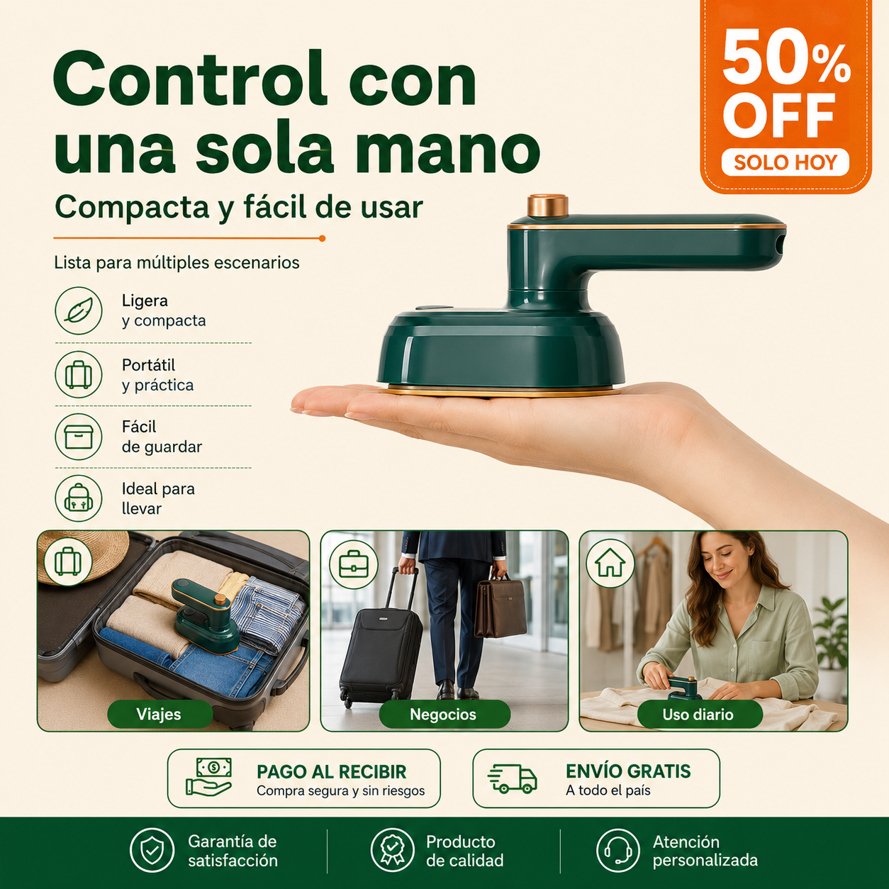 PROMO 🔥 Plancha de Ropa Portátil a Vapor