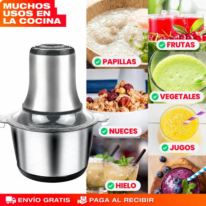 PROMO 🔥 Molino Picatodo Eléctrico 2L de Acero Inoxidable