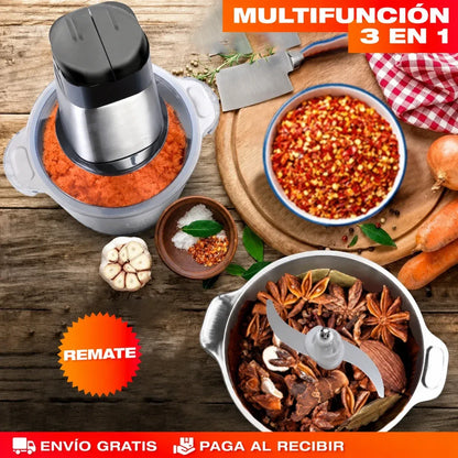 PROMO 🔥 Molino Picatodo Eléctrico 2L de Acero Inoxidable